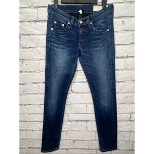 Rag & Bone Womens Blue Saxby Denim Mid-Rise Skinny Jeans Medium Wash Size 25